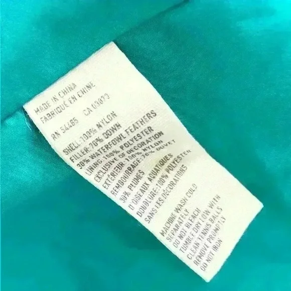 American Eagle Down Puffer Jacket Blue Size Medium Warm Lightweight - Picture 7 of 8